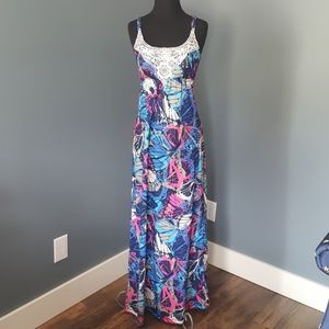 Red Camel Maxi Butterfly dress